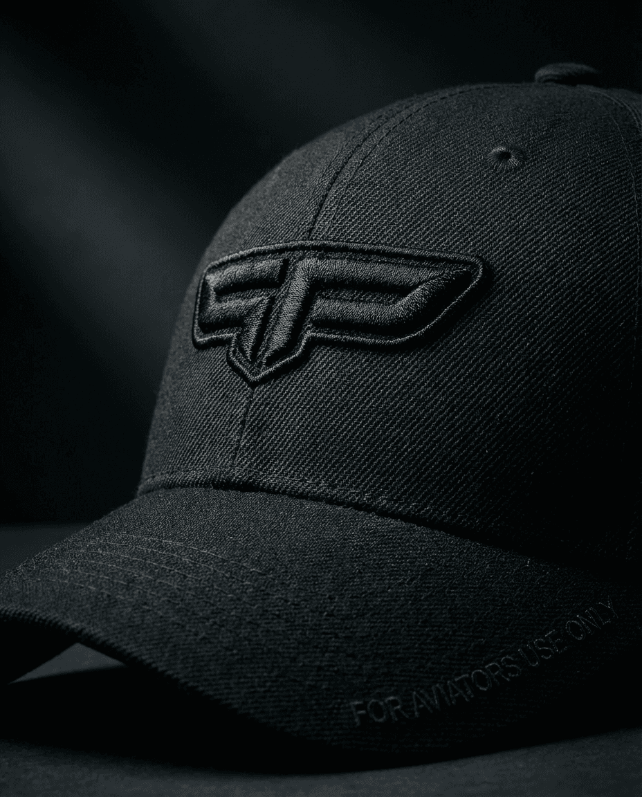 Close-up of the 3D embroidery on the FLAP Signature cap