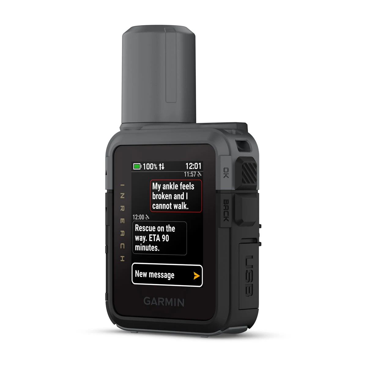 Garmin inReach Mini 3: tela e interface