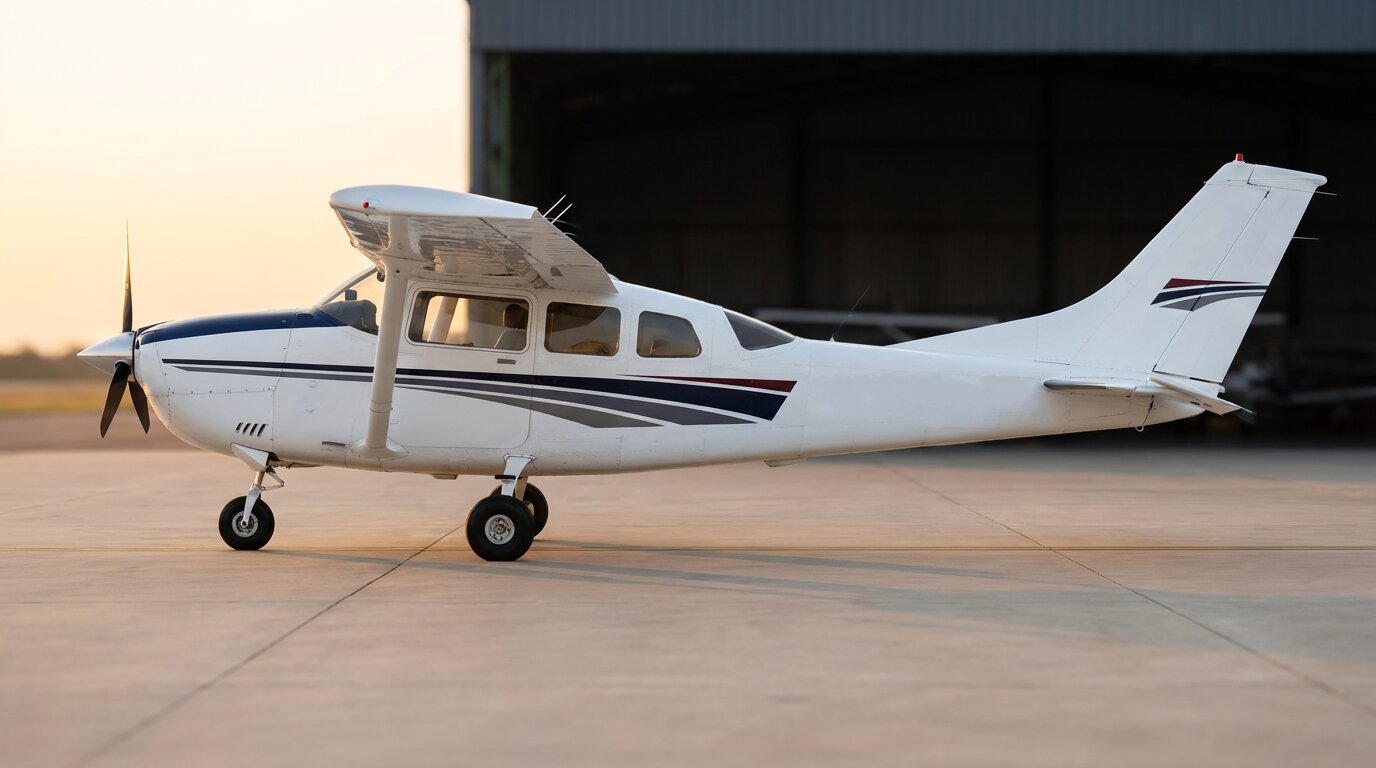 Perfil lateral da Cessna 206H 1999