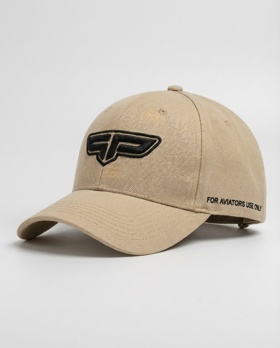 Boné FLAP Signature Bege — vista lateral