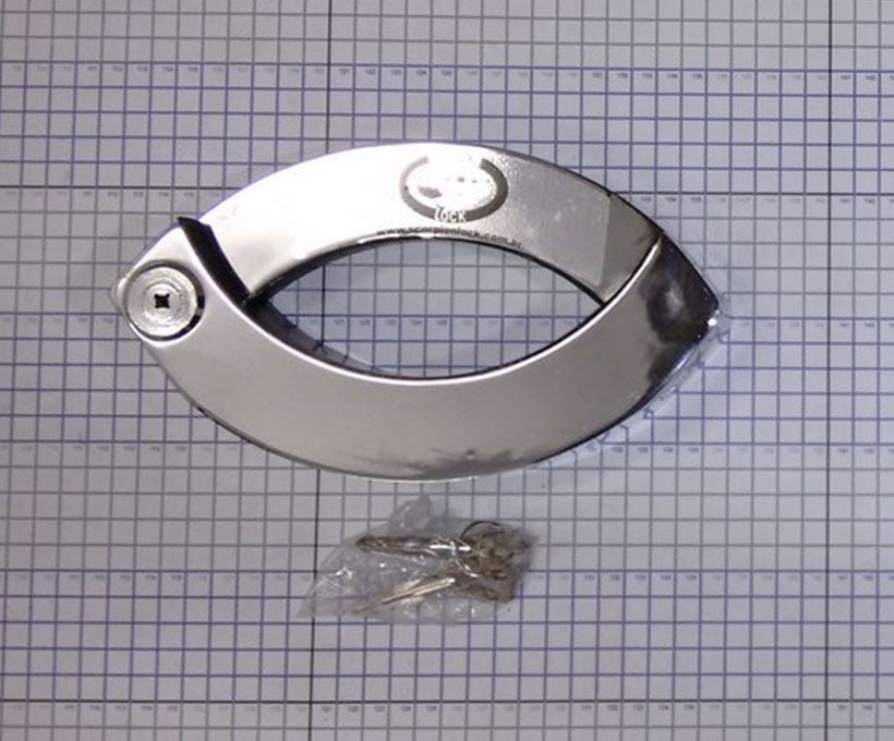 Trava de hélice Scorpion — detalhe em aço cromado